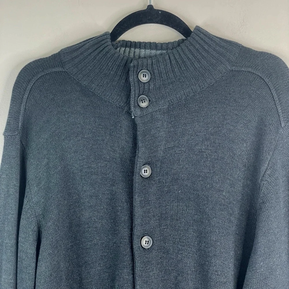 Vintage Oscar De La Renta Minimalist Mock Neck Sweater XLarge Cardigan Neutral